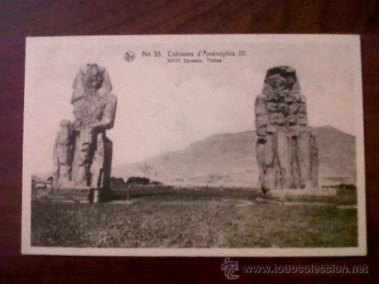 Postales: POSTAL ANTIGUA-CARTE POSTALE-NELS-N&ordm;33 COLOSSES D'AMNOPHIS III -EGIPTO-EGYPTE SIN CIRCULAR