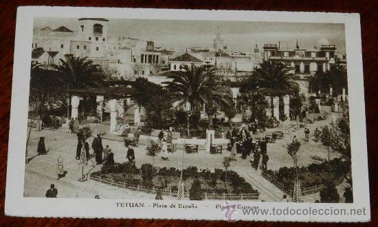Postales: ANTIGUA POSTAL DE TETUAN - PLAZA DE ESPA&Ntilde;A - MARRUECOS - NO CIRCULADA.