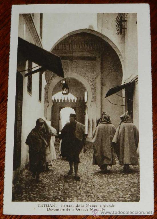 Postkarten: ANTIGUA POSTAL DE TETUAN - PORTADA DE LA MEZQUITA GRANDE - MARRUECOS - NO CIRCULADA.