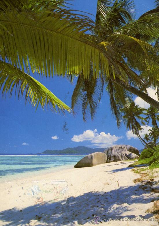 Postales: SEYCHELLES ANSE SOURCE DARGENT LA DIGUE ESCRITA CIRCULADA SELLO - Foto 1