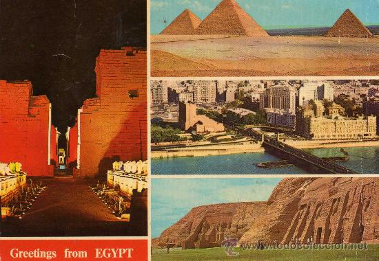 Postales: egipto escRITA CIRCULADA DOS SELLOS - Foto 1