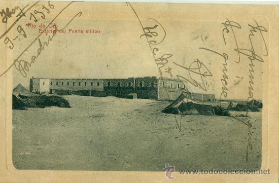 Cartes Postales: SAHARA ESPA&Ntilde;OL. RIO DE ORO.VILLA CISNEROS. EXTERIOR DEL FUERTE MILITAR. CIRCULADA EN 1916. MUY RARA.