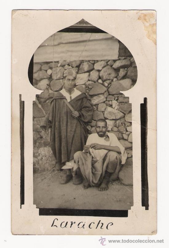 Postales: LARACHE.-POSTAL  ALDEANOS POSANDO 1925 - Foto 1