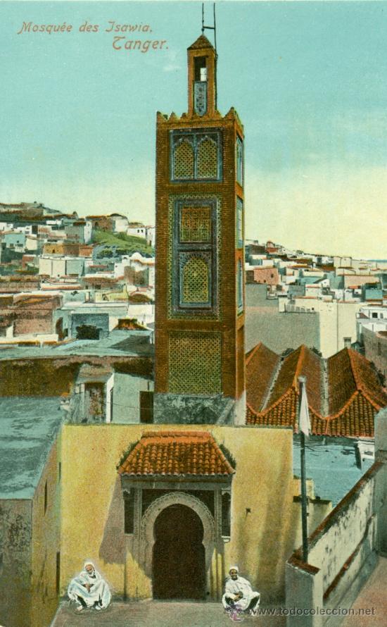 Postkarten: TANGER. MEZQUITA DE LOS ISAWIA. HACIA 1905.