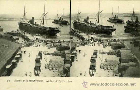 Postkarten: POSTAL PUERTO DE ARGEL CON BARCOS