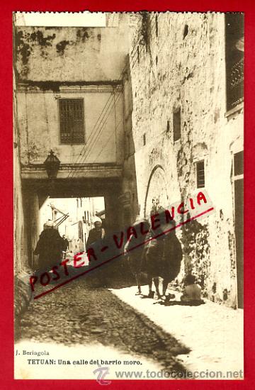 Cartes Postales: POSTAL TETUAN, MARRUECOS, UNA CALLE DEL BARRIO MORO,   P72723