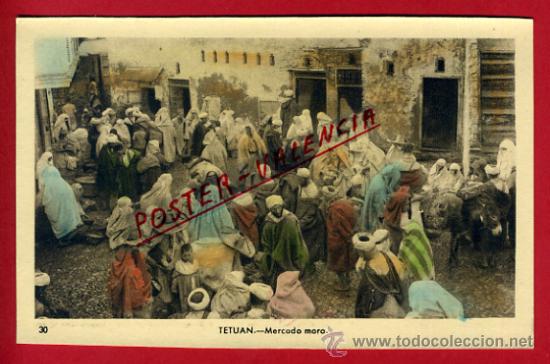Postkarten: POSTAL TETUAN, MARRUECOS, MERCADO MORO,   P72764