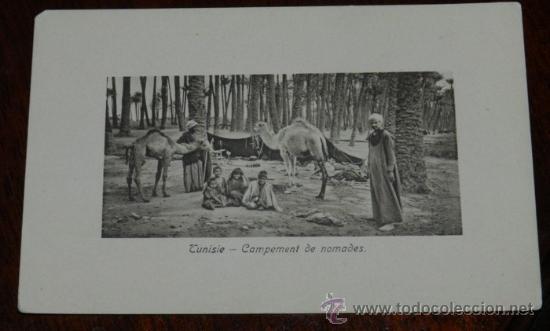 Postais: ANTIGUA POSTAL DE TUNEZ, TUNISIE, CAMPAMENTO DE NOMADAS, ED. B. MOULY, N. 6, CIRCULADA.
