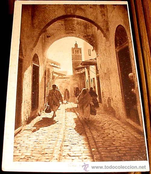 Cartes Postales: ANTIGUA  POSTAL DE MARRUECOS - UNA TIPICA CALLE MARRUECOS -  ED.L.L - NO CIRCULADA.