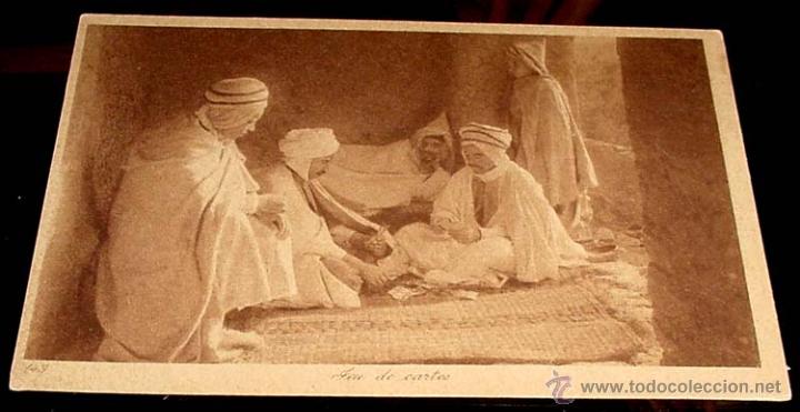 Postais: ANTIGUA POSTAL DE MARRUECOS - JUGANDO A LAS CARTAS - ED.L.L - NO CIRCULADA.