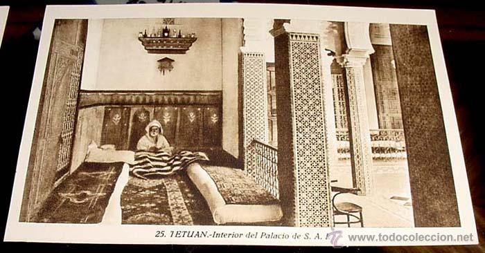 Postais: ANTIGUA POSTAL DE TETUAN - INTERIOR DEL PALACIO DE S.A.L - ED.L ROISIN - NO CIRCULADA.