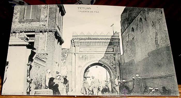 Postais: ANTIGUA POSTAL DE TETUAN - PUERTA DE FEZ - ED. FOTOTIPIA HAUSER Y MENET -  NO CIRCULADA.