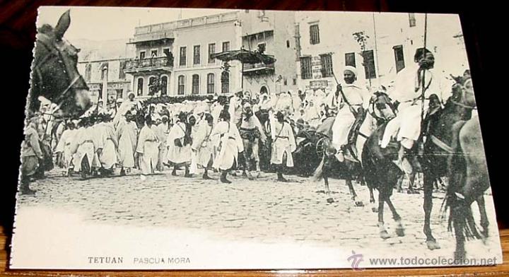 Cartoline: ANTIGUA POSTAL DE MARRUECOS - IMAGEN DEL DESFILE CON MOTIVO DE LA PASCUA MORA -  SIN CIRCULAR - ED.H