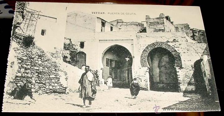 Cartoline: ANTIGUA POSTAL DE MARRUECOS - TETUAN BONITA VISTA DE LA PUERTA DE TANGER -  SIN CIRCULAR - ED.HAUSER