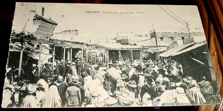 Cartoline: ANTIGUA POSTAL DE MARRUECOS - TETUAN PLAZA DEL ZOCO DEL TRIGO - SIN CIRCULAR - ED.HAUSER Y MENET.