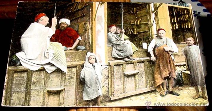 Postais: ANTIGUA POSTAL MARRUECOS - TETUAN PUESTOS DE ZAPATEROS MOROS - SIN CIRCULAR.