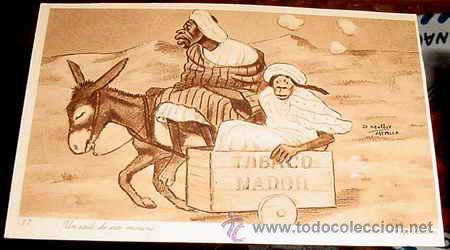 Postais: ANTIGUA POSTAL MARRUECOS - MORO EN BURRO - NO CIRCULADA - ESCRITA - ED. BOIX HERMANOS.