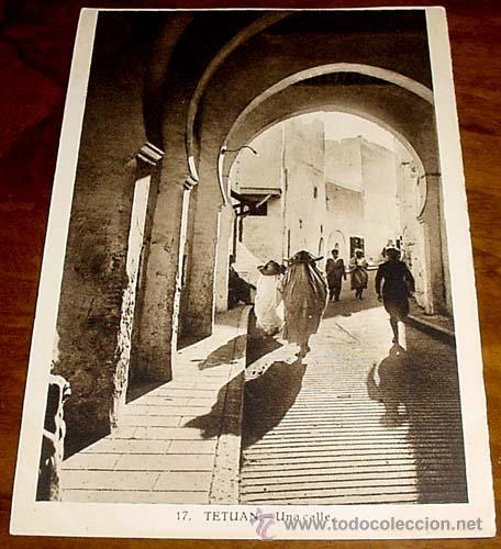 Cartes Postales: ANTIGUA POSTAL MARRUECOS - TETUAN UNA CALLE - NO CIRCULADA - ED. HAUSER Y MENET.