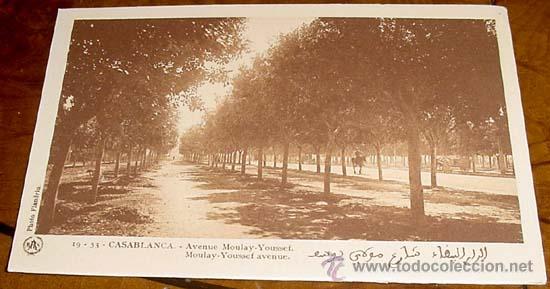 Cartes Postales: ANTIGUA POSTAL MARRUECOS - CASABALANCA AVENIDA MOULAY - NO CIRCULADA - ED. PHOTO FLANDRIN.