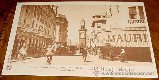Cartes Postales: ANTIGUA POSTAL MARRUECOS - CASABALANCA CALLE CLOK - NO CIRCULADA - ED. PHOTO FLANDRIN.