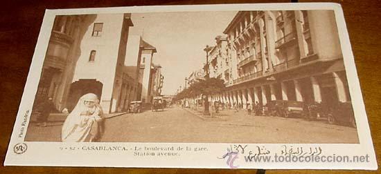 Cartes Postales: ANTIGUA POSTAL MARRUECOS - CASABALANCA AVENIDA DE LA ESTACION - NO CIRCULADA - ED. PHOTO FLANDRIN.