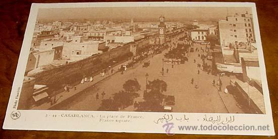 Cartes Postales: ANTIGUA POSTAL MARRUECOS - CASABALANCA PLAZA DE FRANCIA - NO CIRCULADA - ED. PHOTO FLANDRIN.
