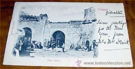 Cartes Postales: ANTIGUA POSTAL DEL TANGER - SOKO GATES - CIRCULADA - SIN DIVIDIR- ED. VALENTIN HELL