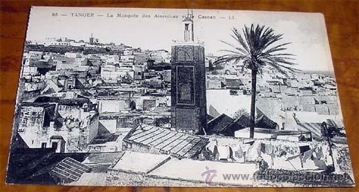 Cartes Postales: ANTIGUA POSTAL DE TANGER - LA MOSQUEE DES AISSAOUAS ET LA CASBAH - NO CIRCULADA - DIVIDIDA - LL