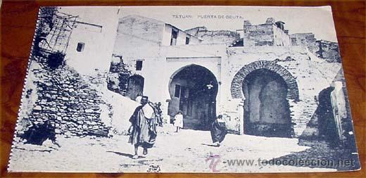 Cartoline: ANTIGUA POSTAL DE TETUAN - PUERTA DE CEUTA - NO CIRCULADA - DIVIDIDA - HAUSER Y MENET