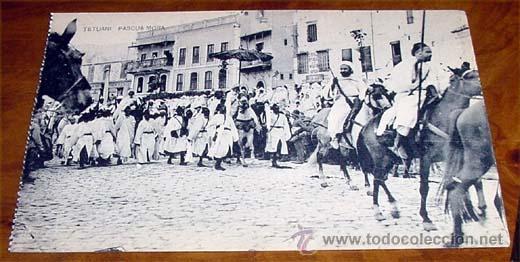 Cartoline: ANTIGUA POSTAL DE TETUAN - PASCUA MORA - NO CIRCULADA - DIVIDIDA - HAUSER Y MENET