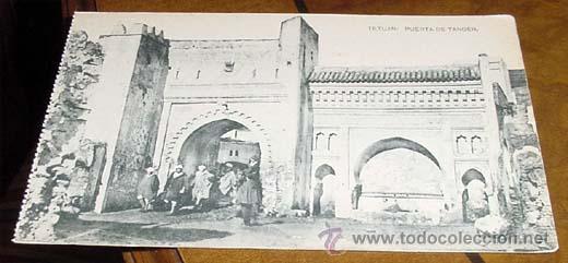 Cartoline: ANTIGUA POSTAL DE TETUAN - PUERTA DE TANGER - NO CIRCULADA - DIVIDIDA - HAUSER Y MENET