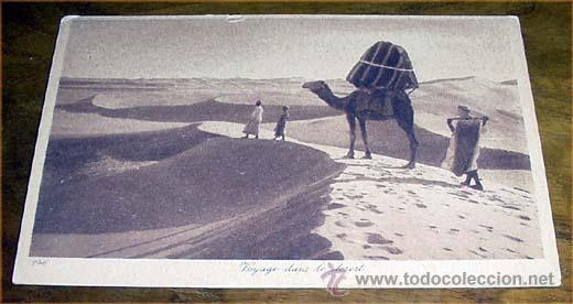 Cartoline: ANTIGUA POSTAL DE MARRUECOS - VOYAGE DANS LE DESERT - SIN CIRCULAR - DIVIDIDA - EDITEURS L&amp;L