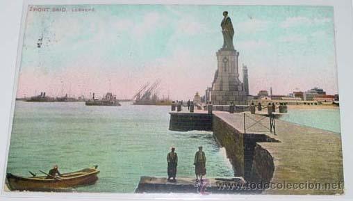 Cartoline: ANTIGUA POSTAL DE PORT SAID - LESSEPS - CIRCULADA.