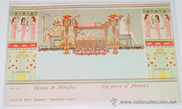 Cartoline: ANTIGUA POSTAL DE EGIPTO - EL SEPULCRO DE MEMPOHIS - CIRCULADA - SIN DIVIDIR.