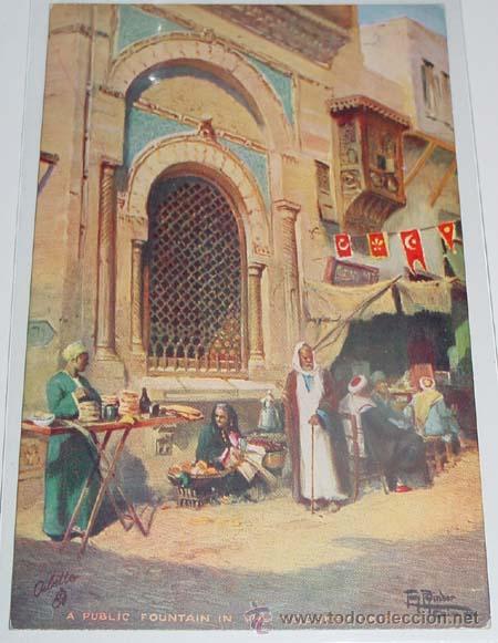 Cartoline: ANTIGUA POSTAL DEL CAIRO - Una FUENTE P&Uacute;BLICA EN El MOOSKEY- NO CIRCULADA.