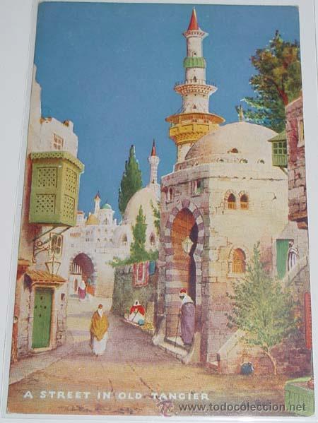 Cartoline: ANTIGUA POSTAL DE TANGER - UNA CALLE DEL VIEJO TANGER - NO CIRCULADA.