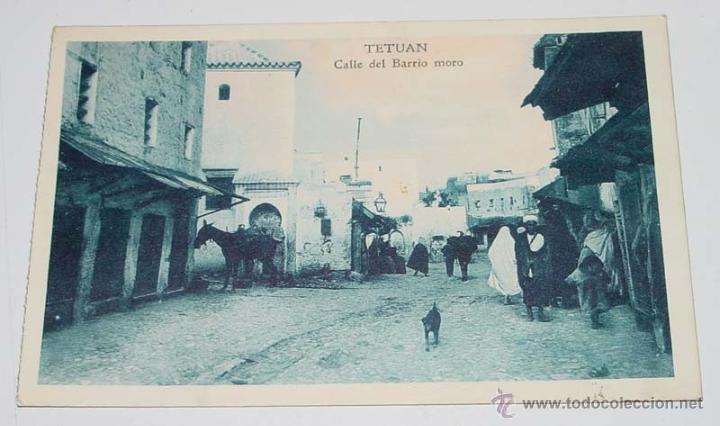 Cartoline: ANTIGUA POSTAL DE TETUAN - CALLE DEL BARRIO MORO - CIRCULADA.
