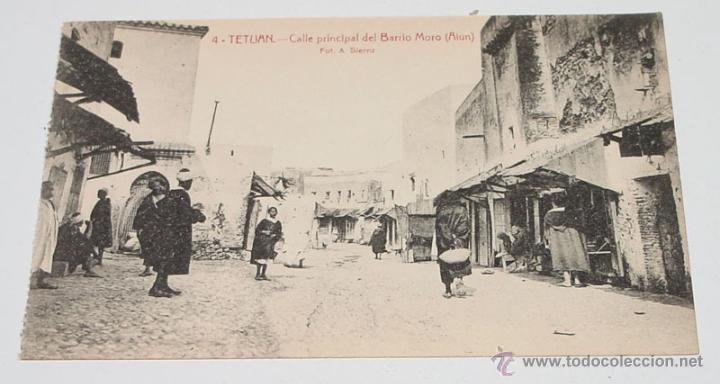 Cartoline: ANTIGUA POSTAL DE TETUAN - CALLE PRINCIPAL DEL BERRIO MORO AIUN - SIN CIRCULAR - ED. CORDOBA Y VIALA