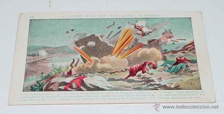 Cartoline: ANTIGUO CROMO DE LA GUERRA DEL  RIF - CON PUBLICIDAD - MIDE 13 X 8 CMS.