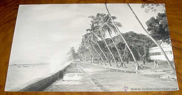 Cartoline: ANTIGUA FOTO POSTAL DE GUINEE FRANCAISE, LE BOULEVARD LAGUNAIRE A CONAKRY. AFRIQUE OCCIDENTALE FRANC