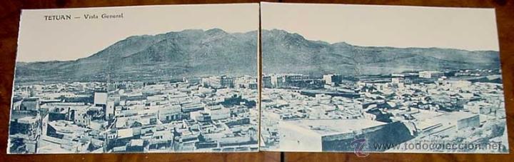 Cartoline: ANTIGUA POSTAL DOBLE DE TETUAN (MARRUECOS) . VISTA GENERAL - EDICION M. ARRIBAS - SIN CIRCULAR - PRO