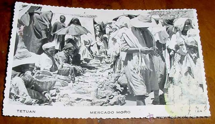 Cartoline: ANTIGUA FOTO POSTAL DE TETUAN (MARRUECOS) . MERCADO MORO - SIN CIRCULAR - OLD POSTCARD MOROCCO