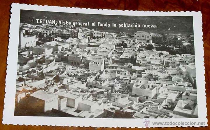 Cartes Postales: ANTIGUA FOTO POSTAL DE TETUAN (MARRUECOS), VISTA GENERAL AL FONDO LA POBLACION NUEVA . SIN CIRCULAR