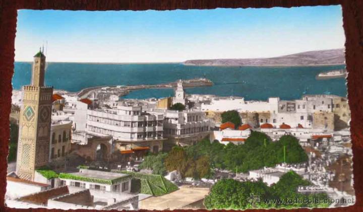 Cartes Postales: FOTO POSTAL COLOREADA DE TANGER (MARRUECOS) - EDICION LA CIGOGNE - ESCRITA EN 1956