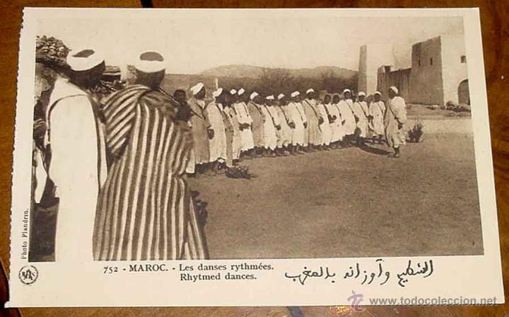 Postais: ANTIGUA POSTAL DE MARRUECOS - LES DANSES RYTHMEES - PAR M. FLANDRIN - SCENES TYPES DU MAROC - NOT CI