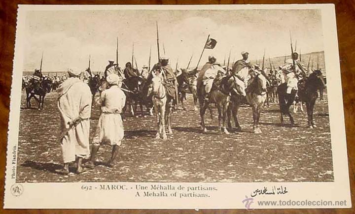Postais: ANTIGUA POSTAL DE MARRUECOS - UNE MEHALLA DE PARTISANS - PAR M. FLANDRIN - SCENES TYPES DU MAROC - N
