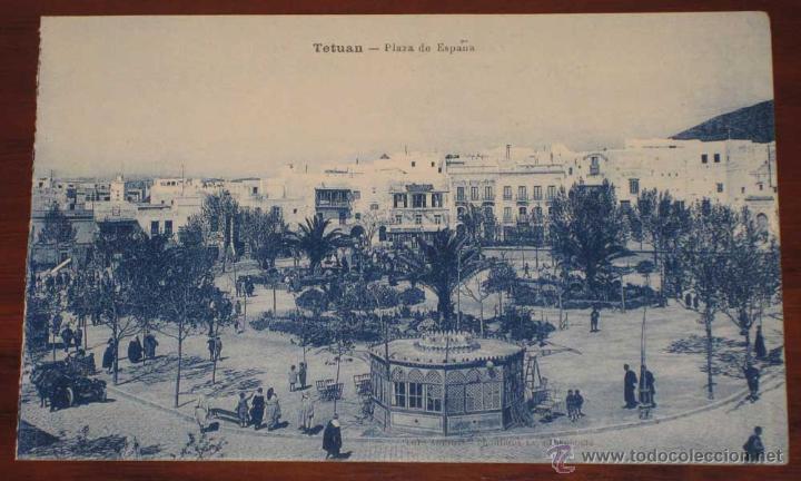 Postais: ANTIGUA POSTAL DE TETUAN - PLAZA DE ESPA&Ntilde;A - ED. M. ARRIBAS - NO CIRCULADA.