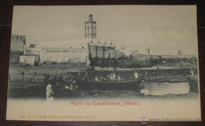Postales: ANTIGUA POSTAL DE PORT DE CASABLANCA - MARRUECOS - N. 39 V. HELL PHOTOGRAPHE - NO CIRCULADA.