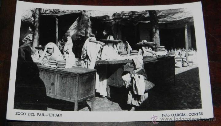 Postales: ANTIGUA FOTO POSTAL DE TETUAN - ZOCO DEL PAN - FOT GARCIA - NO CIRCULADA.