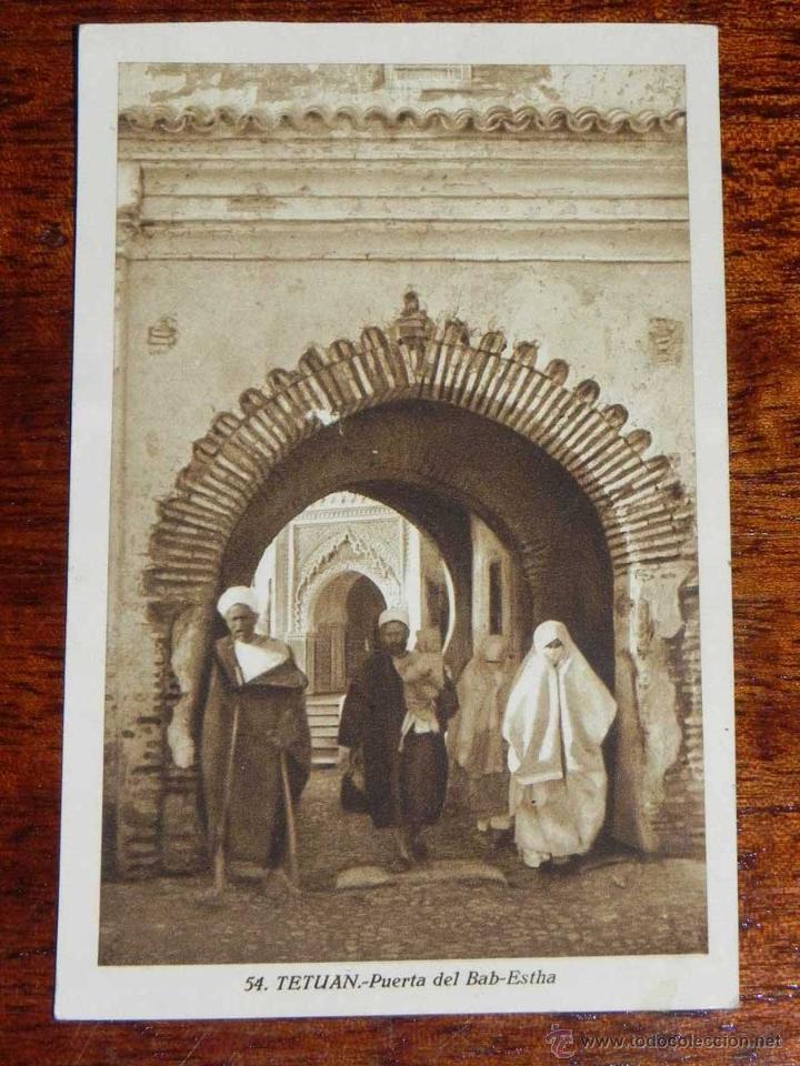 Cartoline: ANTIGUA POSTAL - TETUAN - PUERTA DEL BAB.ESTHA - L. ROISIN- 54 - CIRCULADA
